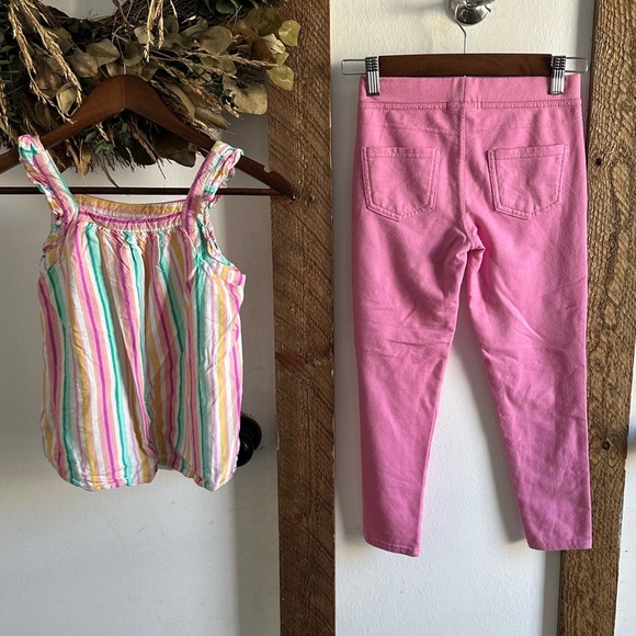 Girls size 7/8 clothes outfit Cat & Jack Striped Flowy Tank + Colette Lilly pant - Picture 1 of 10